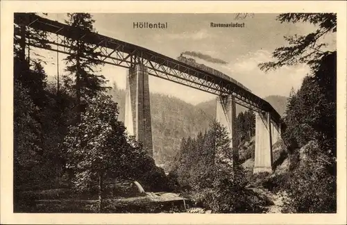 Ak Breitnau im Schwarzwald, Höllental, Ravenna Viadukt, Eisenbahn