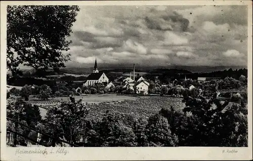 Ak Heimenkirch Schwaben, Blick aus der Ferne auf die Ortschaft