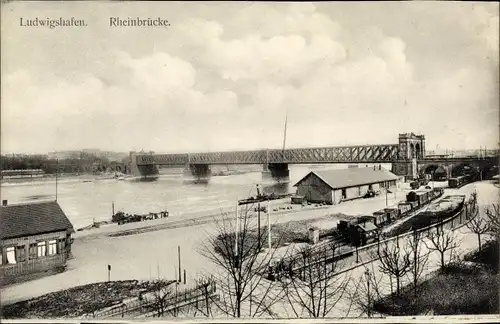 Ak Ludwigshafen am Rhein, Rheinbrücke