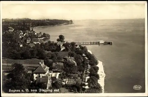 Ak Hagnau in Baden Württemberg, Fliegeraufnahme, Teilansicht der Ortschaft, Wellenhof