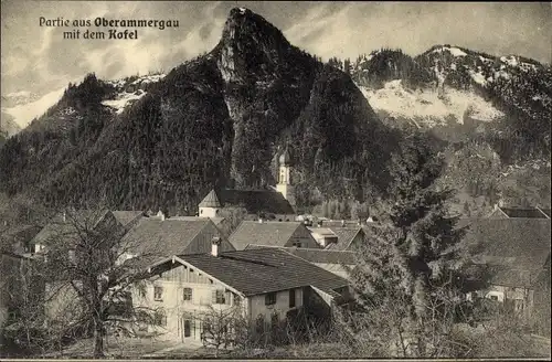 Ak Oberammergau in Oberbayern, Teilansicht mit dem Kofel