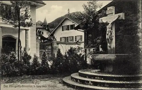 Ak Oberammergau in Oberbayern, Der Herrgotts-Brunnen