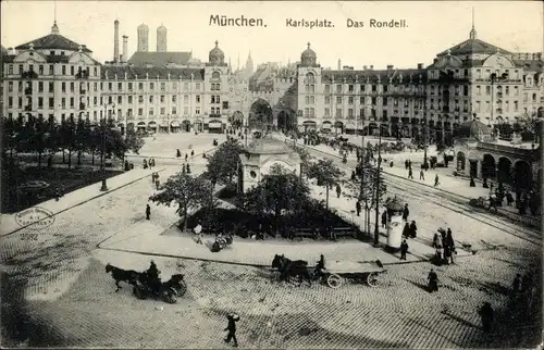 Ak München, Karlsplatz, Das Rondell