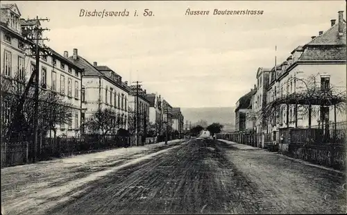 Ak Bischofswerda in Sachsen, Äußere Bautzener Straße