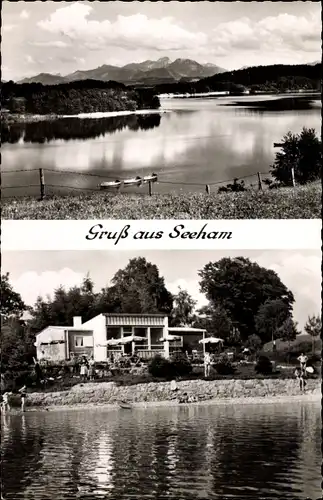 Ak Seeham in Salzburg, Camping Haus am Seehamer See, Panorama