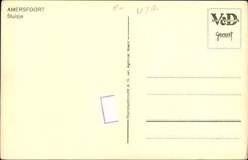 Ak Amersfoort Utrecht Niederlande, Sluisje