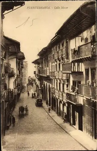 Ak Hondarribia Fuenterrabia Baskenland, Calle Mayor