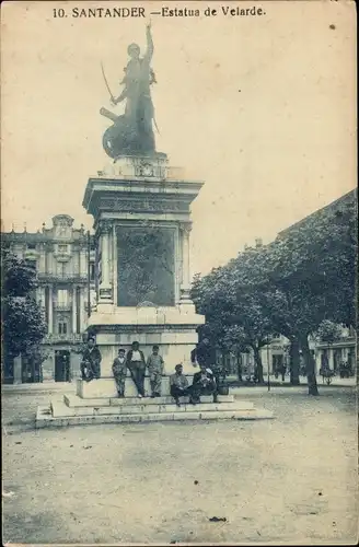 Ak Santander Kantabrien Spanien, Estatua de Velarde