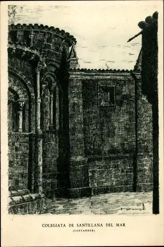Ak Santander Kantabrien Spanien, Colegiata de Santillana del Mar