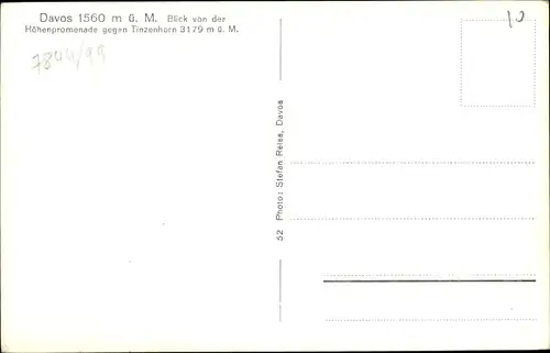 Ak Davos Kanton Graubünden, Blick von der Höhenpromenade gegen Tinzenhorn
