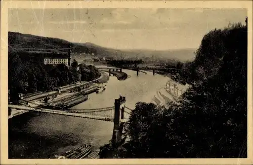 Ak Podmokly Bodenbach Děčín Tetschen an der Elbe Region Aussig, Schloss, Schäferwand