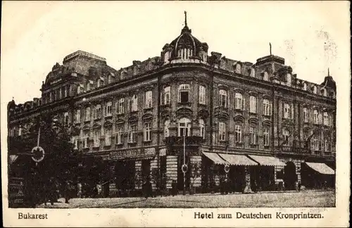 Ak București Bukarest Rumänien, Hotel zum Deutschen Kronprinzen