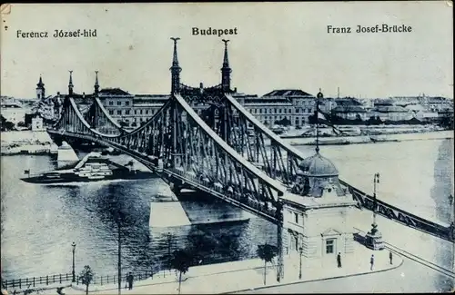 Ak Budapest Ungarn, Franz Josef Brücke