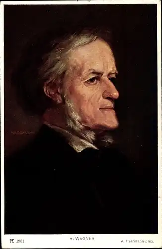 Künstler Ak Hermann, A., Komponist, Dramatiker und Dichter Richard Wagner, Ackermann 1901