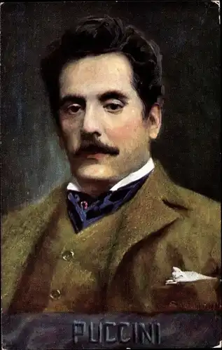 Künstler Ak Eichhorn, Komponist Giacomo Puccini, Portrait
