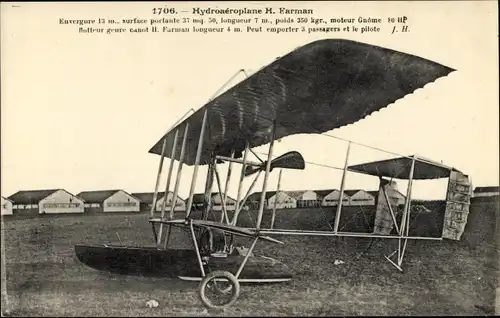 Ak Hydroaeroplane H. Farman, Wasserflugzeug