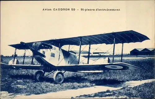 Ak Französisches Militärflugzeug, Avion Caudron 59