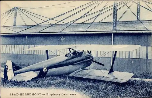 Ak Französisches Militärflugzeug, Spad Herbemont