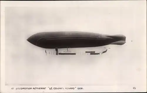 Ak Locomotion Aerienne, Le Colonel Renard, Zeppelin