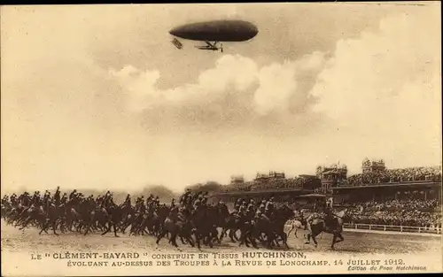 Ak Le Clement Bayard construit en Tissus Hutchinson, Zeppelin