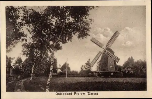 Ak Ostseebad Prerow auf dem Darß, Windmühle