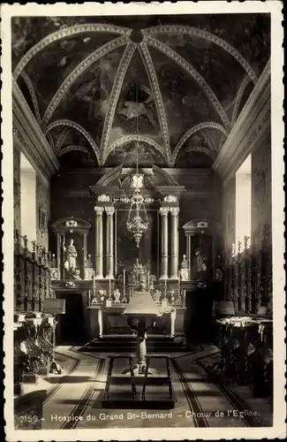 Ak Saint Bernard Lac d'Annecy Haute Savoie, Hospice du Grand St. Bernard, Choeur de l'Église