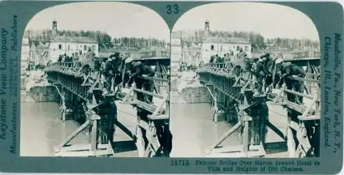 Stereo Foto Chateau Thierry Aisne, Bridge over the Marne