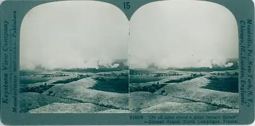 Stereo Foto French Trenches, North Compiegne, France, I WK