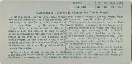 Stereo Foto Camouflaged trenches in Chemin des Dames Sector, I WK