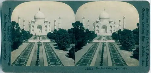 Stereo Foto Agra Indien, Taj Mahal