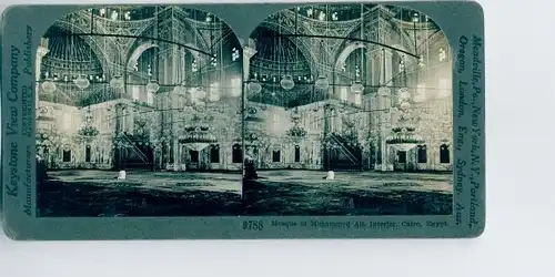 Stereo Foto Kairo Ägypten, The Mosque of Mohammed Ali, interior