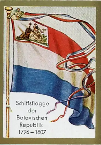 Sammelbild Ulmenried Historische Fahnen Nr. 166, Schiffsflagge der Batavischen Republik 1796-1807
