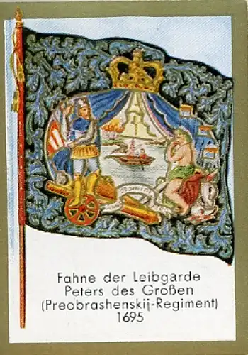 Sammelbild Historische Fahnen Bild 139, Fahne der Leibgarde Peters d. Großen, Preobrashenskij Reg.