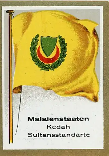 Sammelbild Ulmenried Fahnen außereurop. Länder Nr. 244, Malaienstaaten Kedah Sultansstandarte