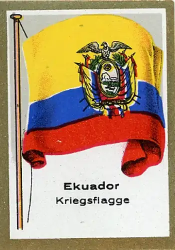 Sammelbild Fahnen der außereurop. Länder Nr. 326 Kriegsflagge von Ecuador