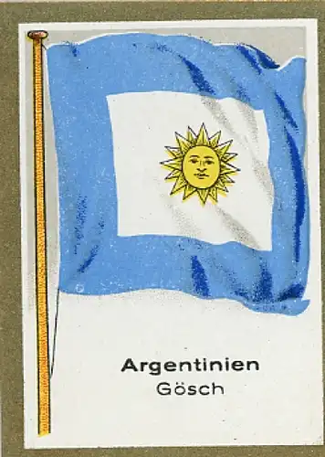 Sammelbild Fahnen der außereurop. Länder Nr. 338 Argentinien Gösch