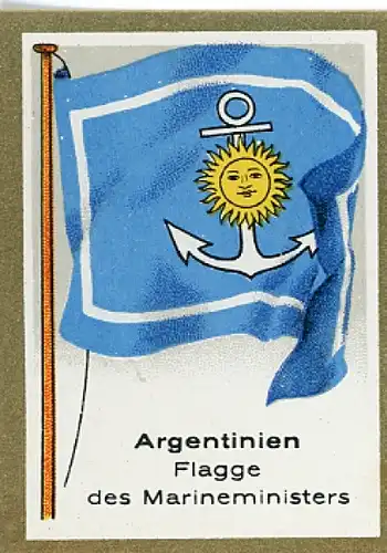 Sammelbild Fahnen der außereurop. Länder Nr. 339, Argentinien Flagge des Marineministers