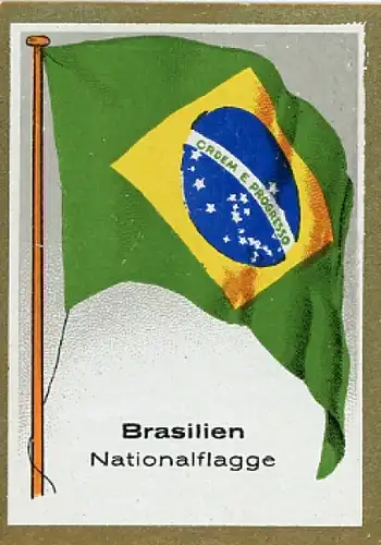 Sammelbild Fahnen der außereurop. Länder Nr. 342 Brasilien  Nationalflagge