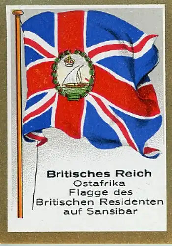 Sammelbild Fahnen außereurop. Länder Nr. 375, Ostafrika Sansibar Flagge d. britischen Residenten