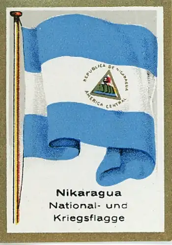 Sammelbild Fahnen außereurop. Länder Nr. 310 Nikaragua National- und Kriegsflagge