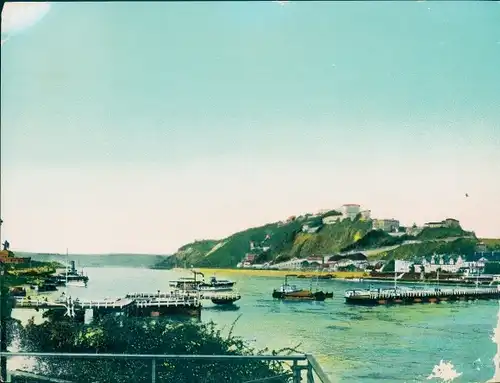 Chromo Foto Ehrenbreitstein Koblenz am Rhein, Schiffbrücke