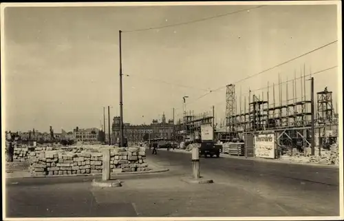 Foto Dresden Zentrum Altstadt, Baustelle, Grünau Straße Ecke Albrechtstraße, Künstlerhaus, 1951