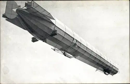 Ak Zeppelin Luftschiff III in der Luft, LZ 6, Kaiserfahrt, Landung in Nürnberg 1909