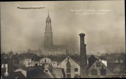 Ak Hamburg, Zeppelin Schwaben, LZ 10