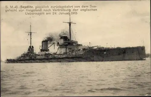 Ak Deutsches Kriegsschiff, SMS Seydlitz, Schlachtkreuzer, Kaiserliche Marine