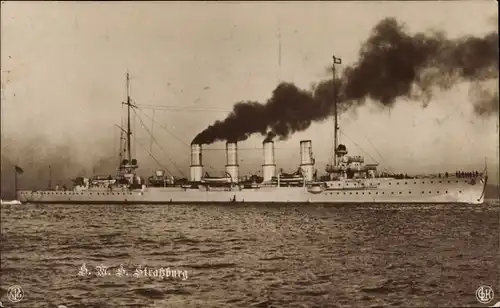 Ak Deutsches Kriegsschiff, SMS Straßburg, Kaiserliche Marine