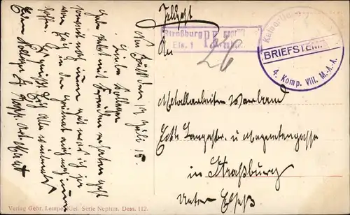 Ak Deutsches Kriegsschiff, SMS Straßburg, Kaiserliche Marine