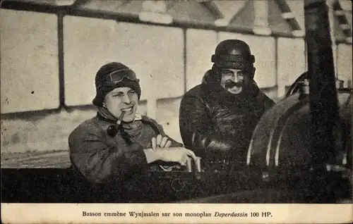 Ak Aviation, Busson emmene Wynjmalen sur son monoplan Deperdussin 100 HP