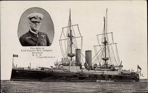 Ak Britisches Kriegsschiff, HMS Bulwark, Admiral Charles Beresford