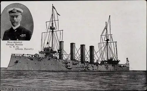 Ak Britisches Kriegsschiff, HMS Good Hope, Admiral George Neville